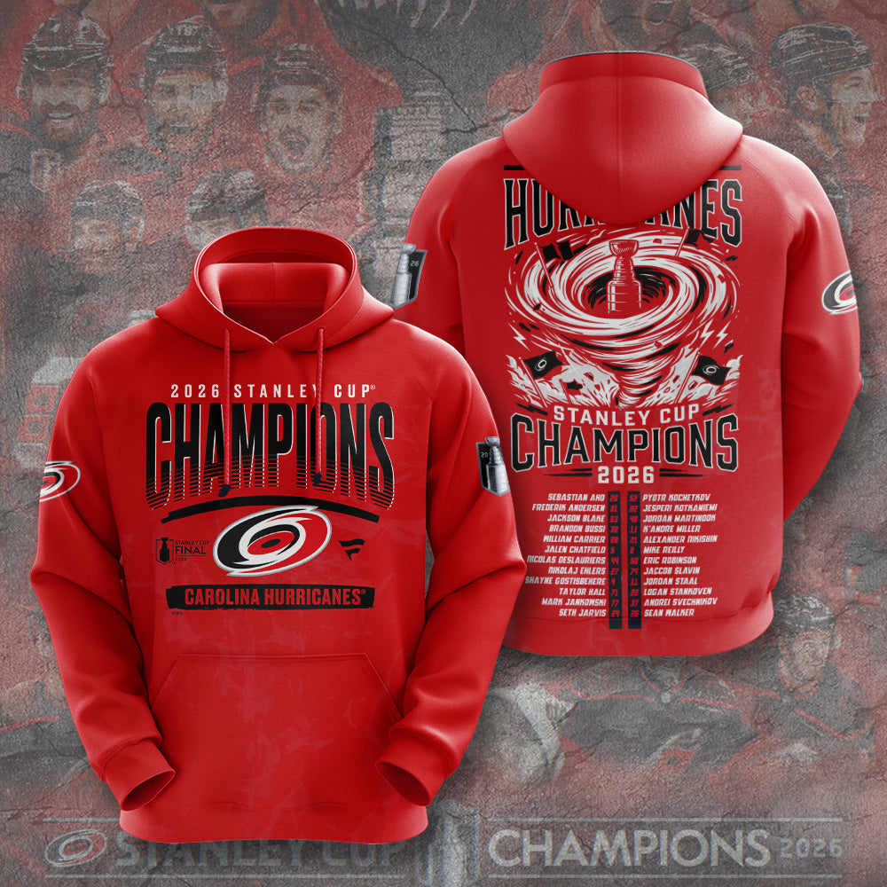 Carolina Hurricanes 2026 Stanley Cup Champions 3D Apparel – GNE7088