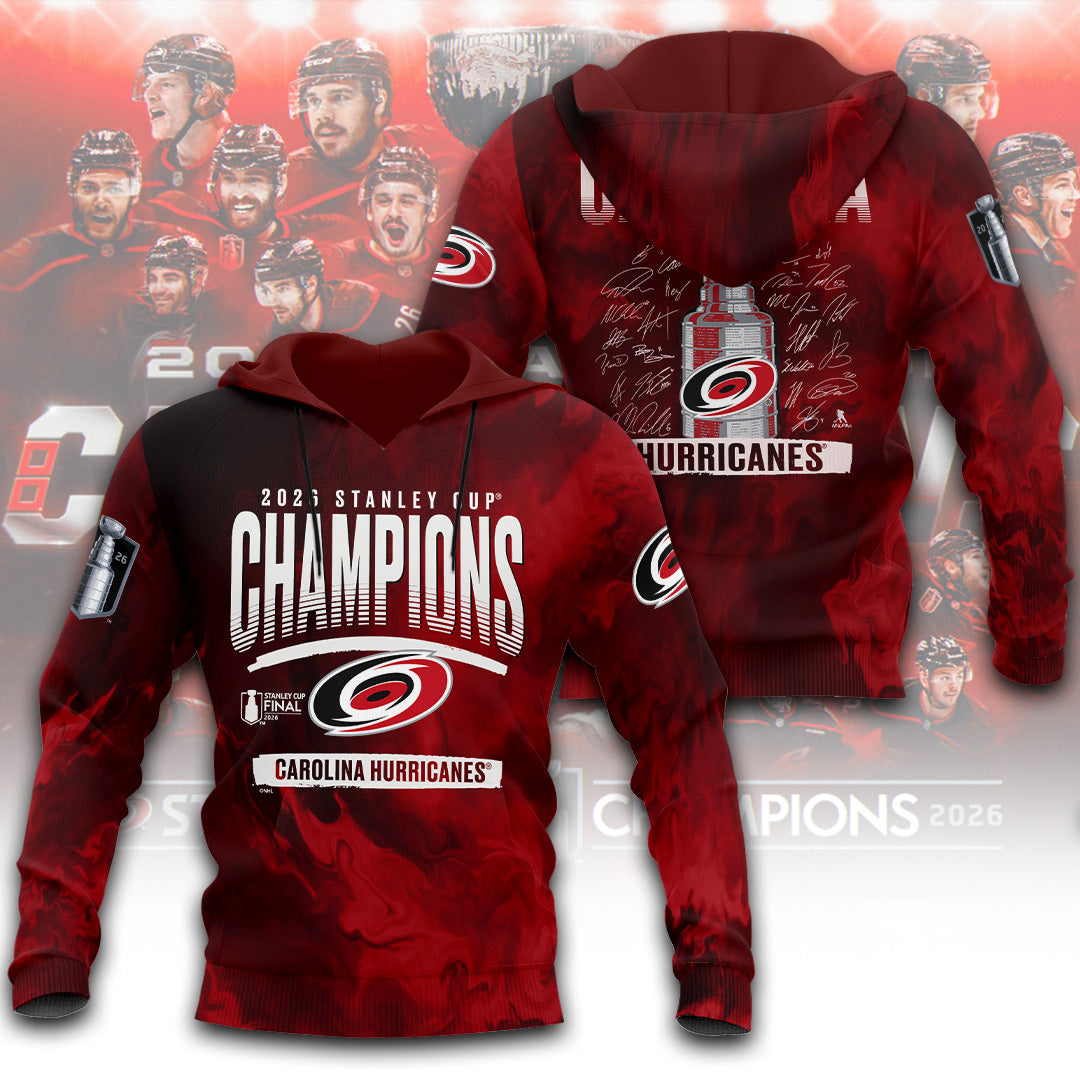 Carolina Hurricanes Stanley Cup Champions 2026 3D Apparel – TANTN23657