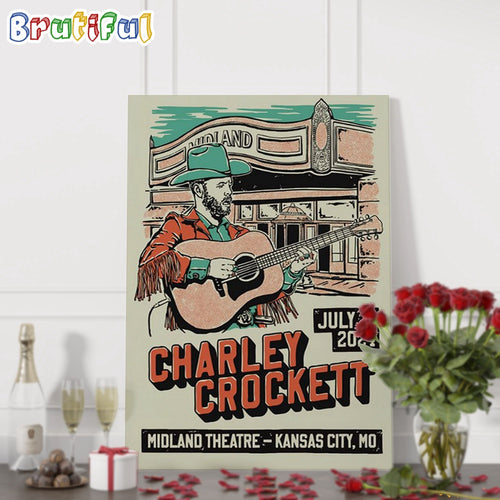 Charley Crockett July 31 2024 The Midland Kansas City MO Wall Art Poster Canvas