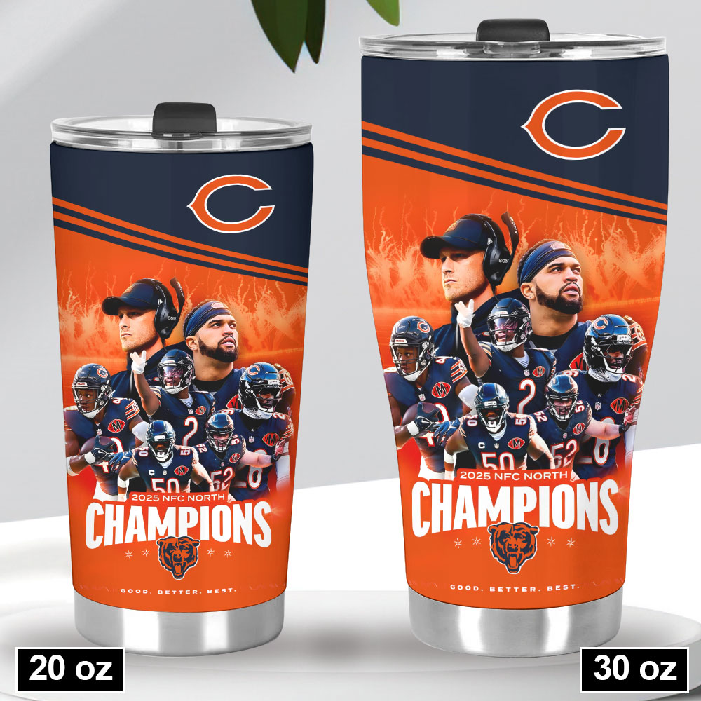 Chicago Bears 2025 NFC North Champions Tumbler Cup – HOATT15408