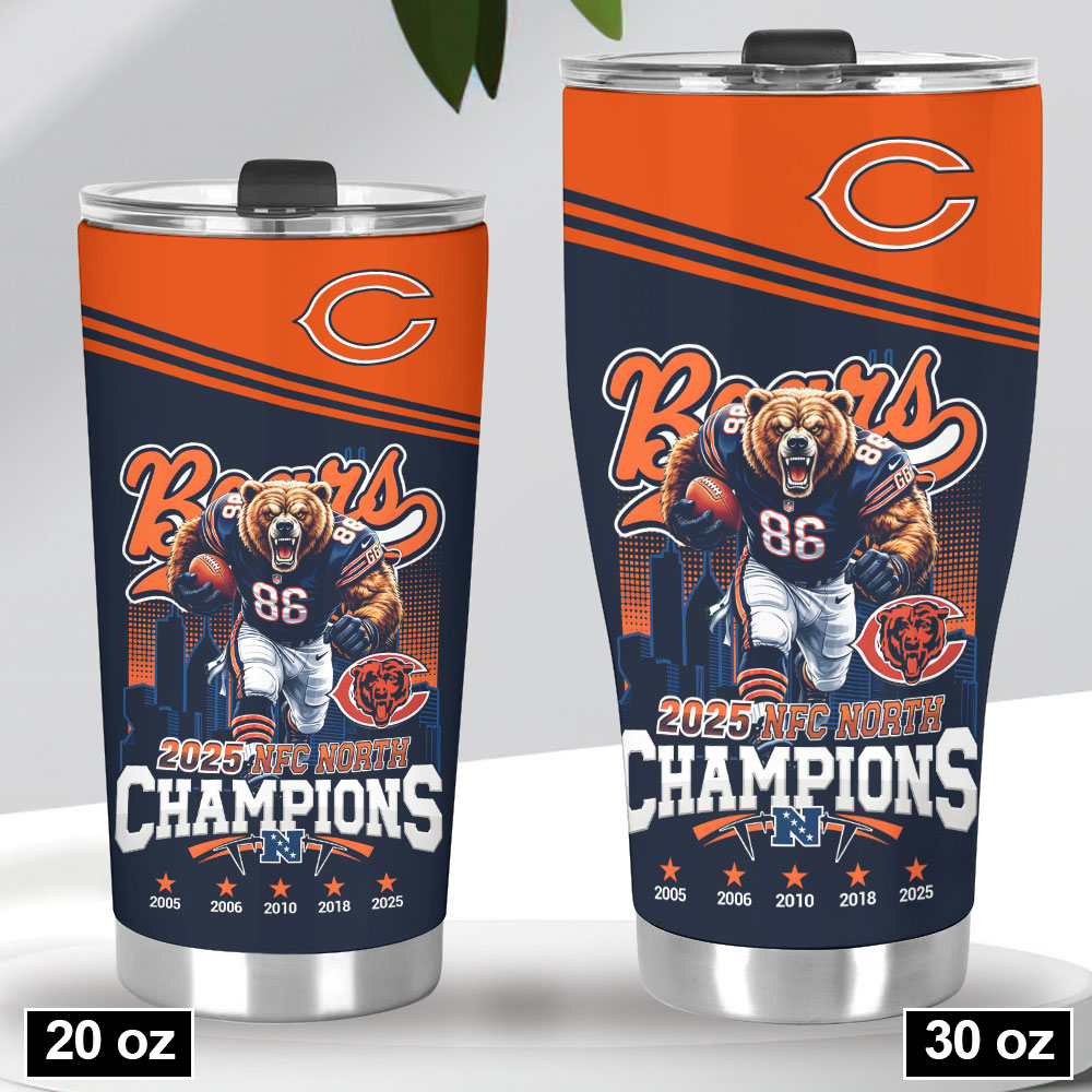 Chicago Bears 2025 NFC North Champions Tumbler Cup – HOATT15463