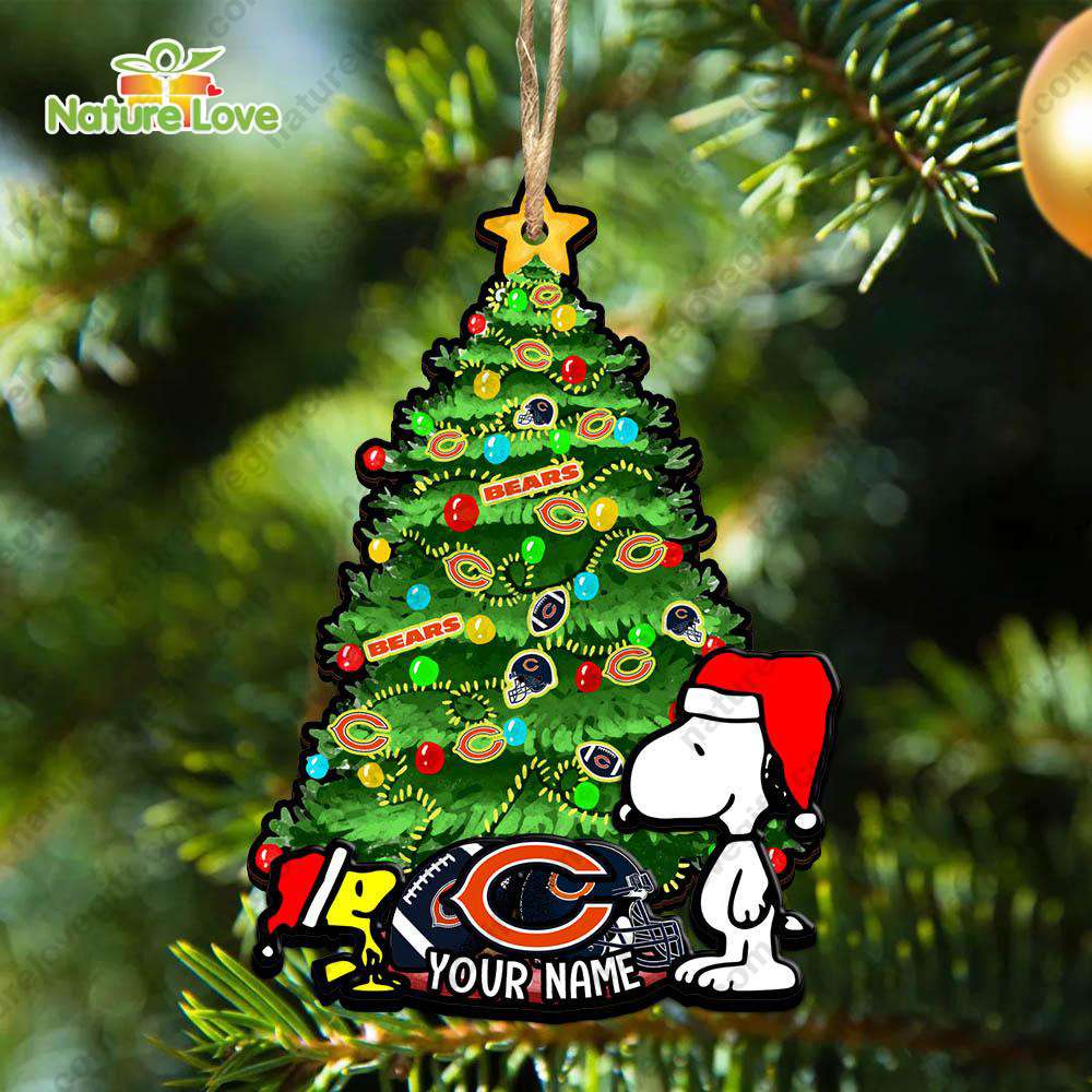 Chicago Bears Snoopy Peanuts Custom Christmas Ornament Xmas Tree Decorations