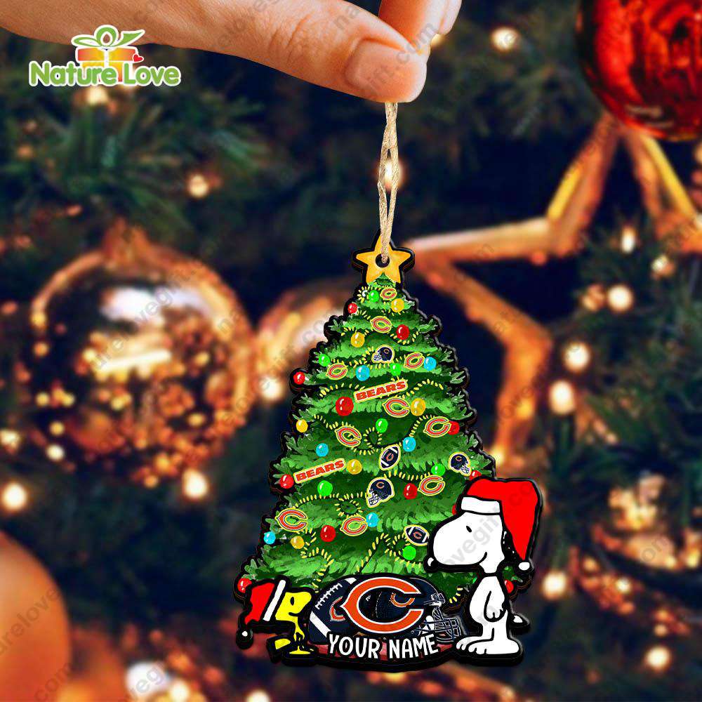 Chicago Bears Snoopy Peanuts Custom Christmas Ornament Xmas Tree Decorations
