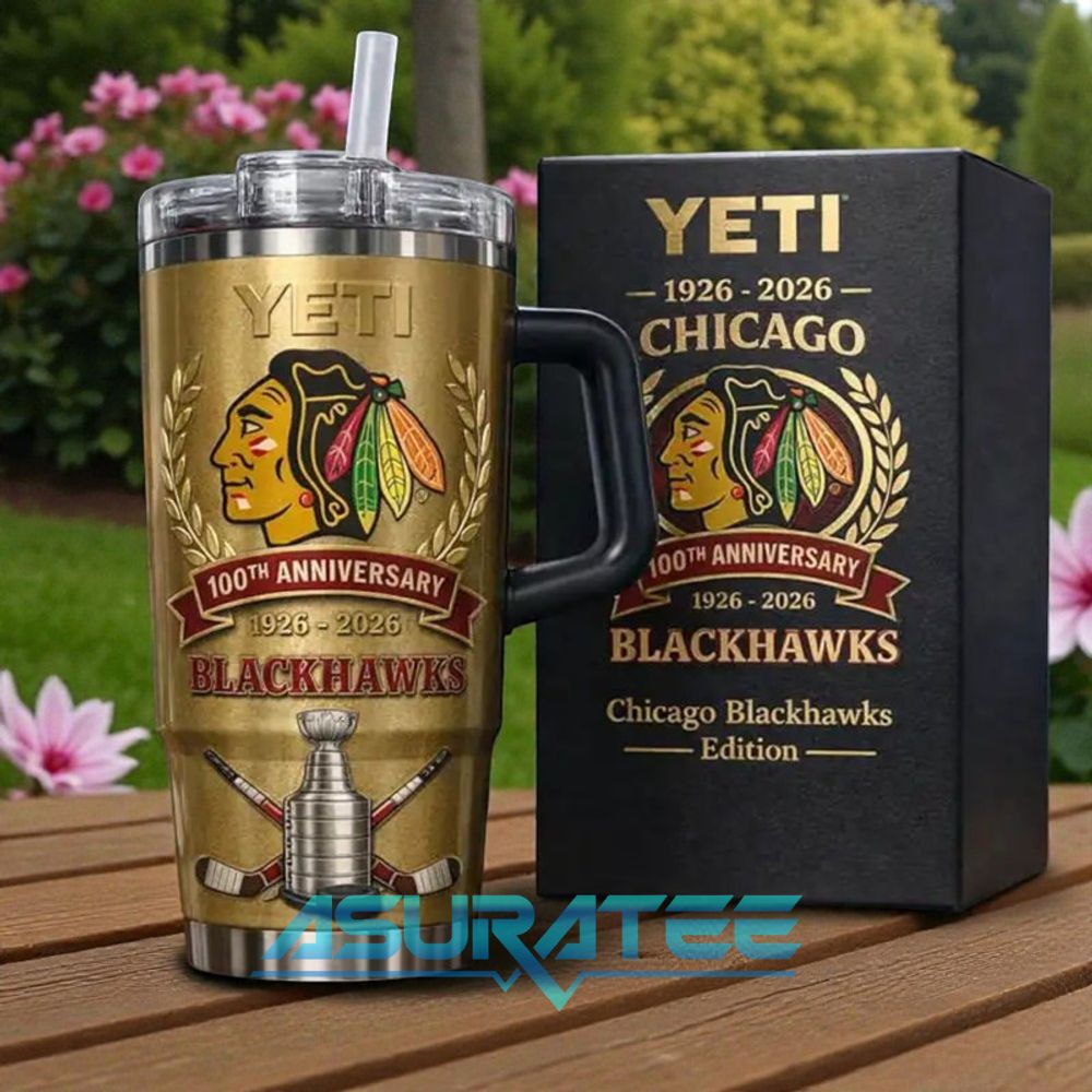 Chicago Blackhawks 100th Anniversary Limited Edition YETI Tumbler