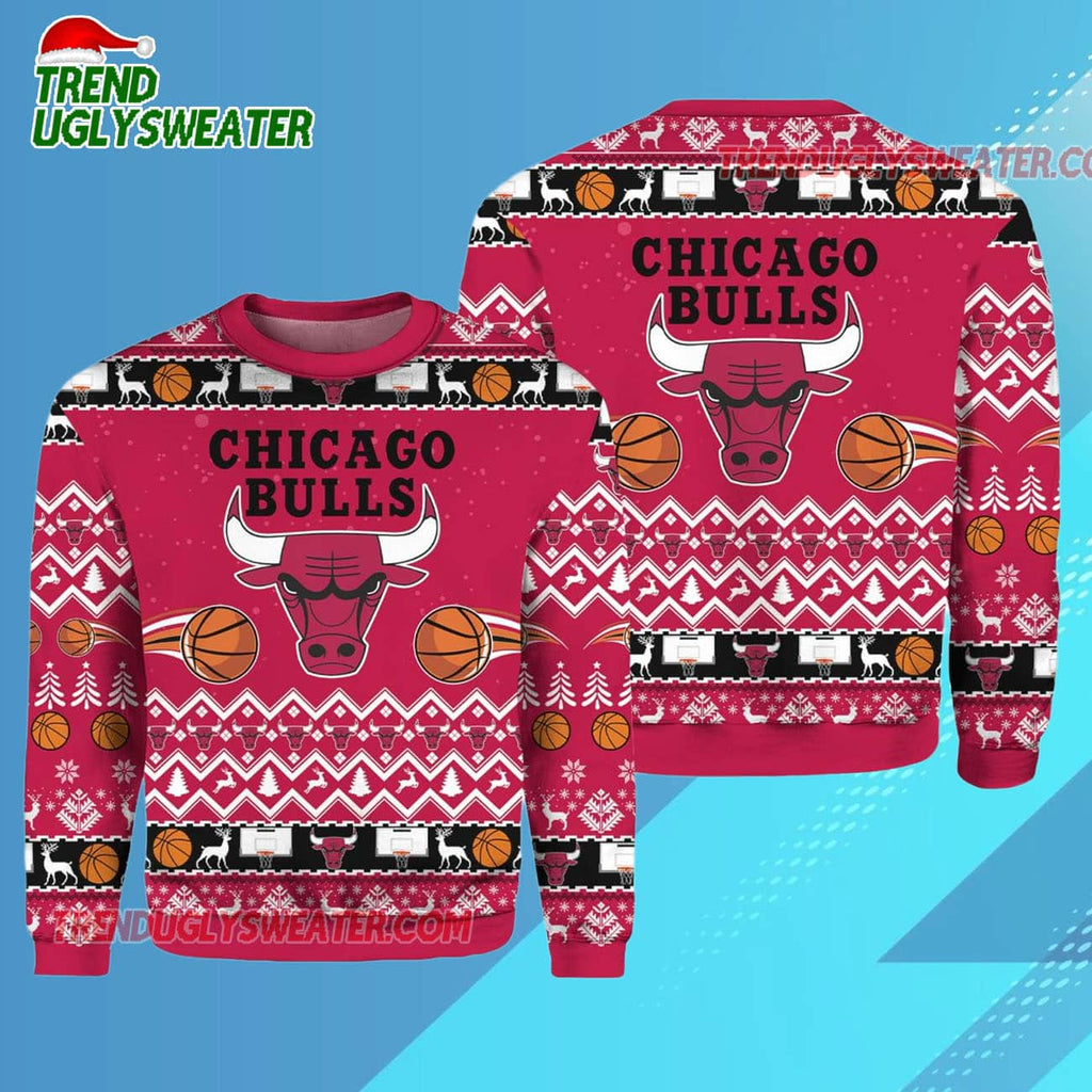 Chicago Bulls Hoops & Holiday Cheer Ugly Christmas Sweater