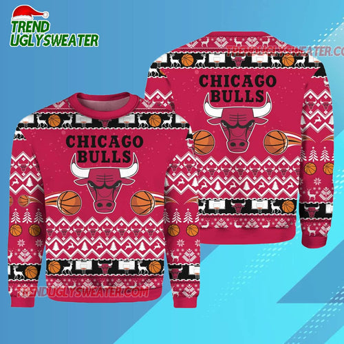 Chicago Bulls Hoops & Holiday Cheer Ugly Christmas Sweater