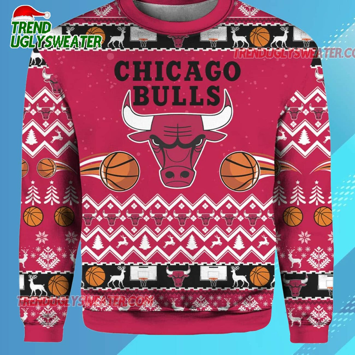 Chicago Bulls Hoops & Holiday Cheer Ugly Christmas Sweater