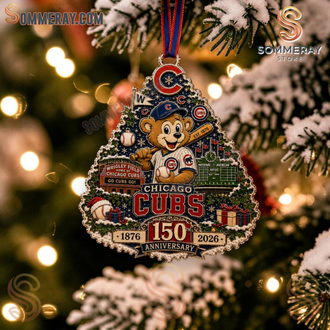 Chicago Cubs 150th Anniversary Tree Christmas Ornament