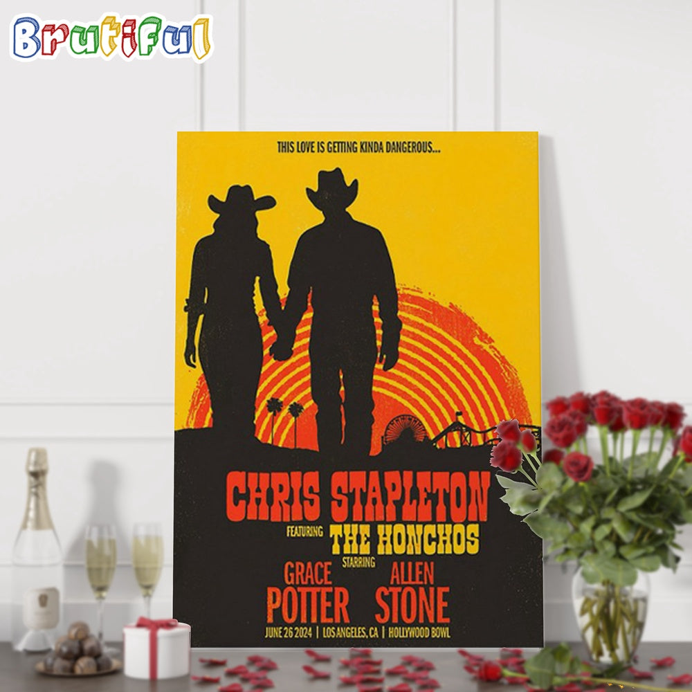 Chris Stapleton June 2024 Hollywood Bowl Los Angeles CA Wall Art Poster Canvas