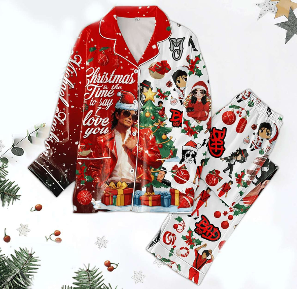 Christmas Is The Time To Say Love You Michael Jackson Pajamas Set