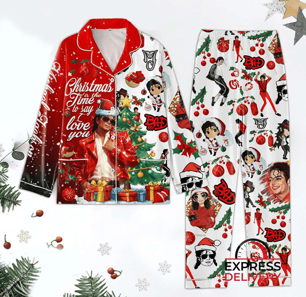 Christmas Is The Time To Say Love You Michael Jackson Pajamas Set