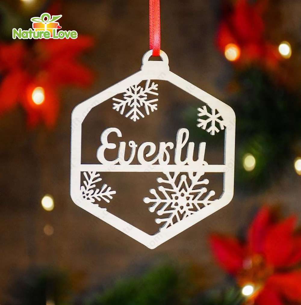Christmas Tree Ornaments Family Name Personalized Xmas Gift