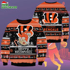 Cincinnati Bengals Merrykissmyass Funny Santa Claus Christmas Ugly Sweater