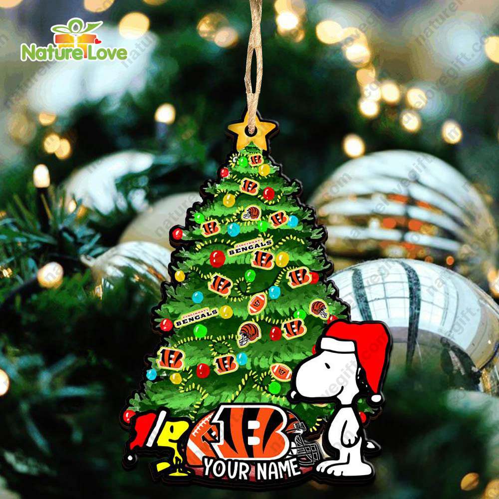 Cincinnati Bengals Snoopy Peanuts Custom Christmas Ornament Xmas Tree Decorations