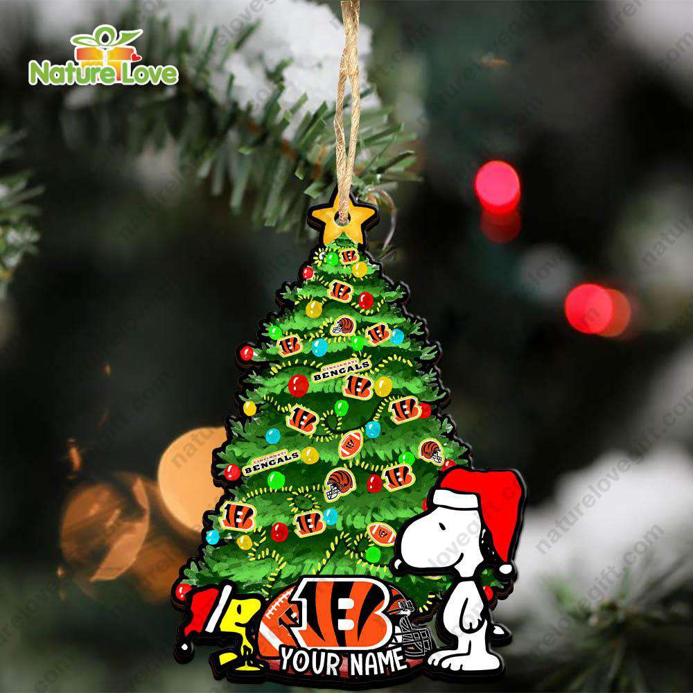 Cincinnati Bengals Snoopy Peanuts Custom Christmas Ornament Xmas Tree Decorations
