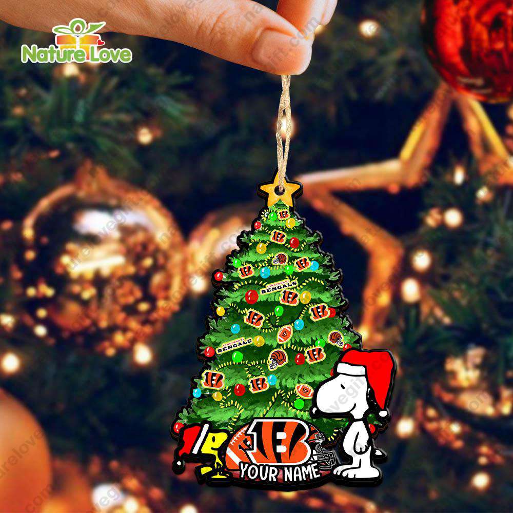 Cincinnati Bengals Snoopy Peanuts Custom Christmas Ornament Xmas Tree Decorations