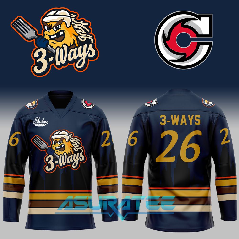 Cincinnati Cyclones x Skyline Chili 3 Ways Special Hockey Jersey