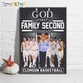 Clemson Tigers 2024 Ncaa Men’s Basketball Poster Canvas, God First Family Second Then Clemson Basketball Poster