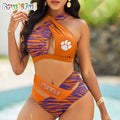 Clemson Tigers Zebra Women Bikini Set Sporty Bikini Sets
