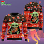 Cleveland Browns Baby Yoda Hug The Ball Christmas Ugly Sweater