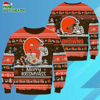 Cleveland Browns Merrykissmyass Funny Santa Claus Christmas Ugly Sweater