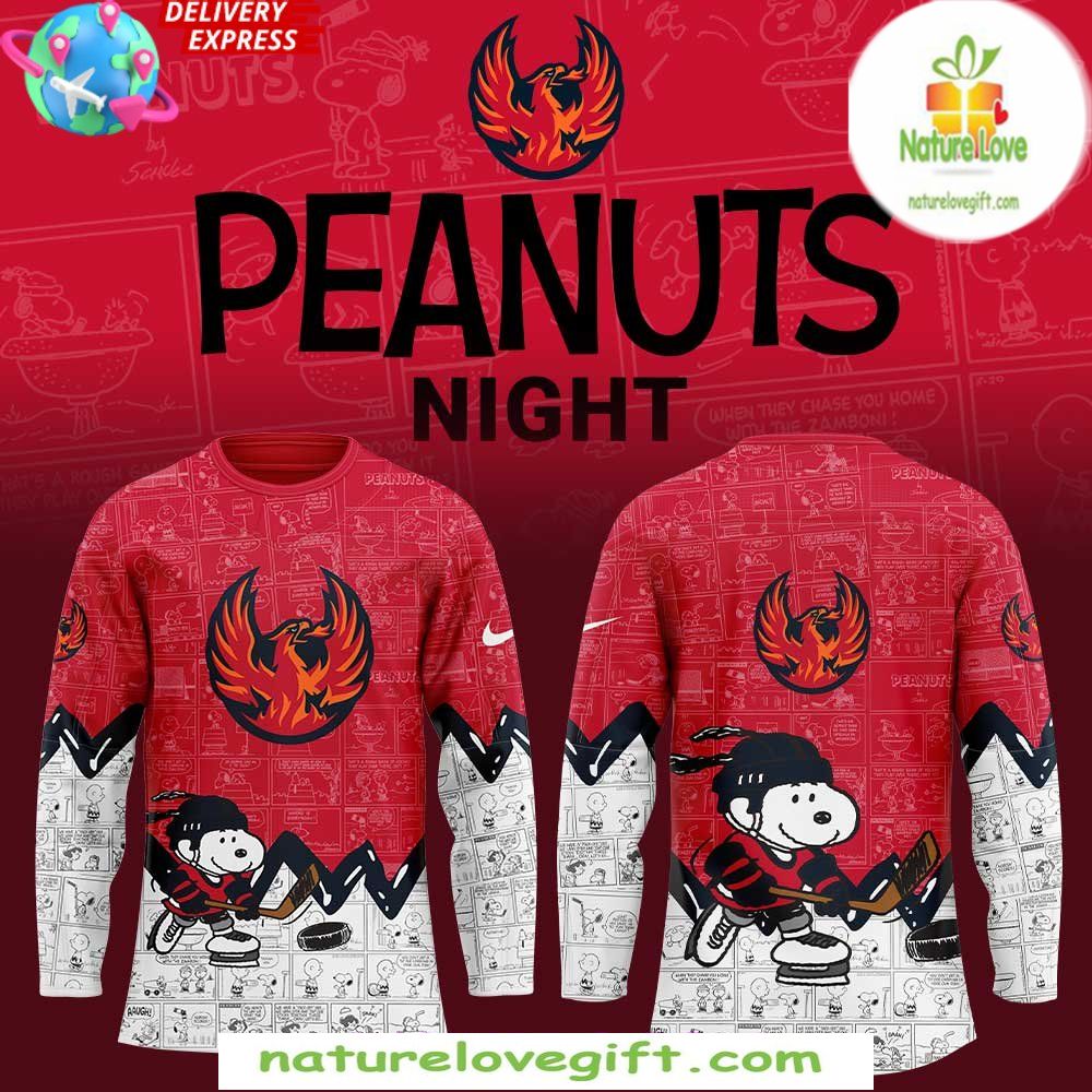 Peanuts Hockey Jersey Coachella Valley Firebirds 75th Anniversary