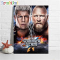 Cody Rhodes vs Brock Lesnar In The Rubber Match At WWE Summerslam Wall Art Poster Canvas