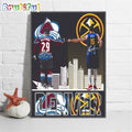 Colorado Avalanche Mix Denver Nuggets 2024 Wall Art Poster Canvas