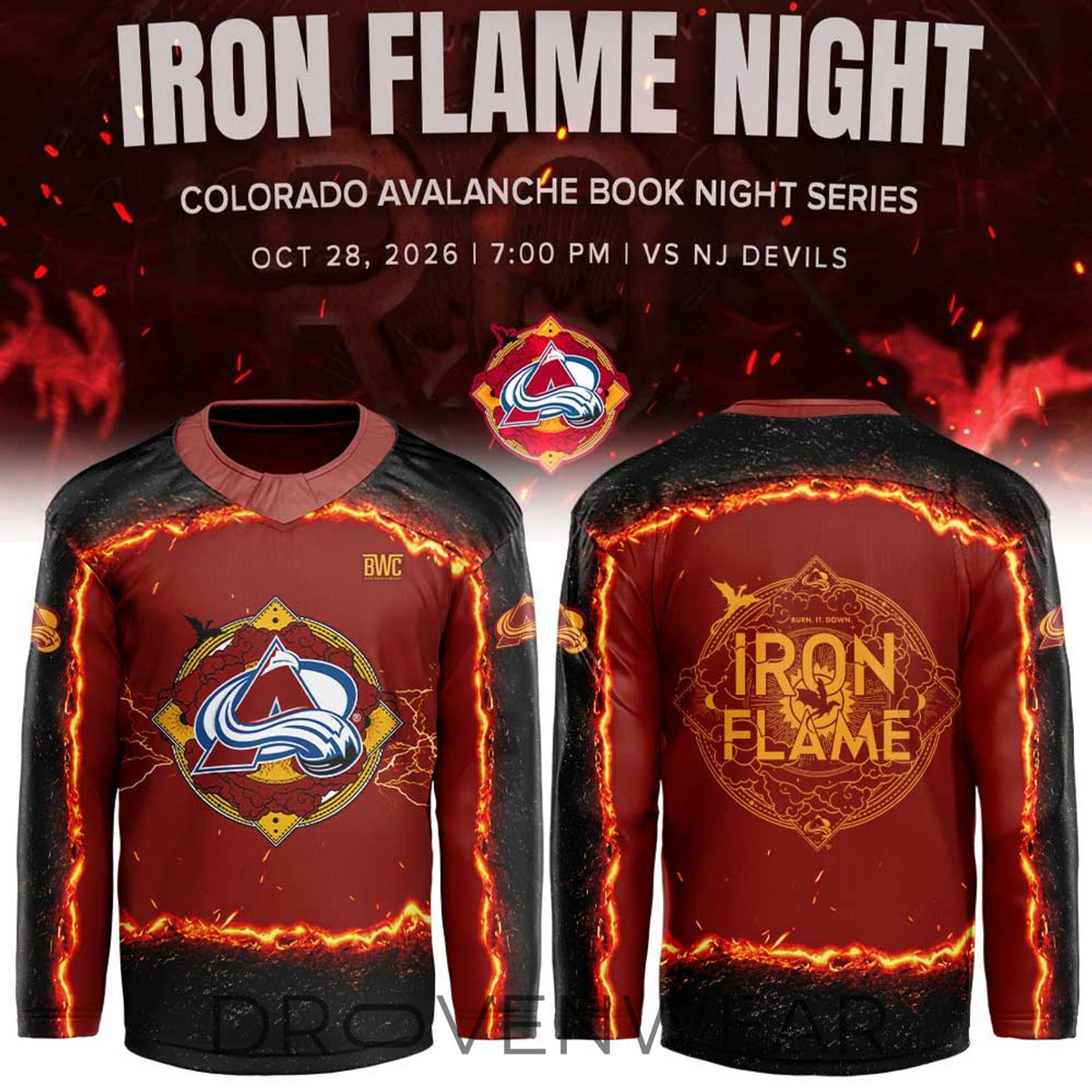 Colorado Avalanche “fourth Wing Night” Book Night Series Hockey Jersey