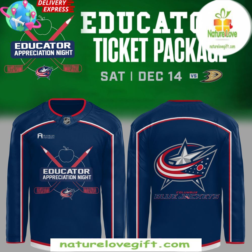 Columbus Blue Jackets Hockey Jersey Educator Appreciation Night