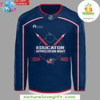 Columbus Blue Jackets Hockey Jersey Educator Appreciation Night