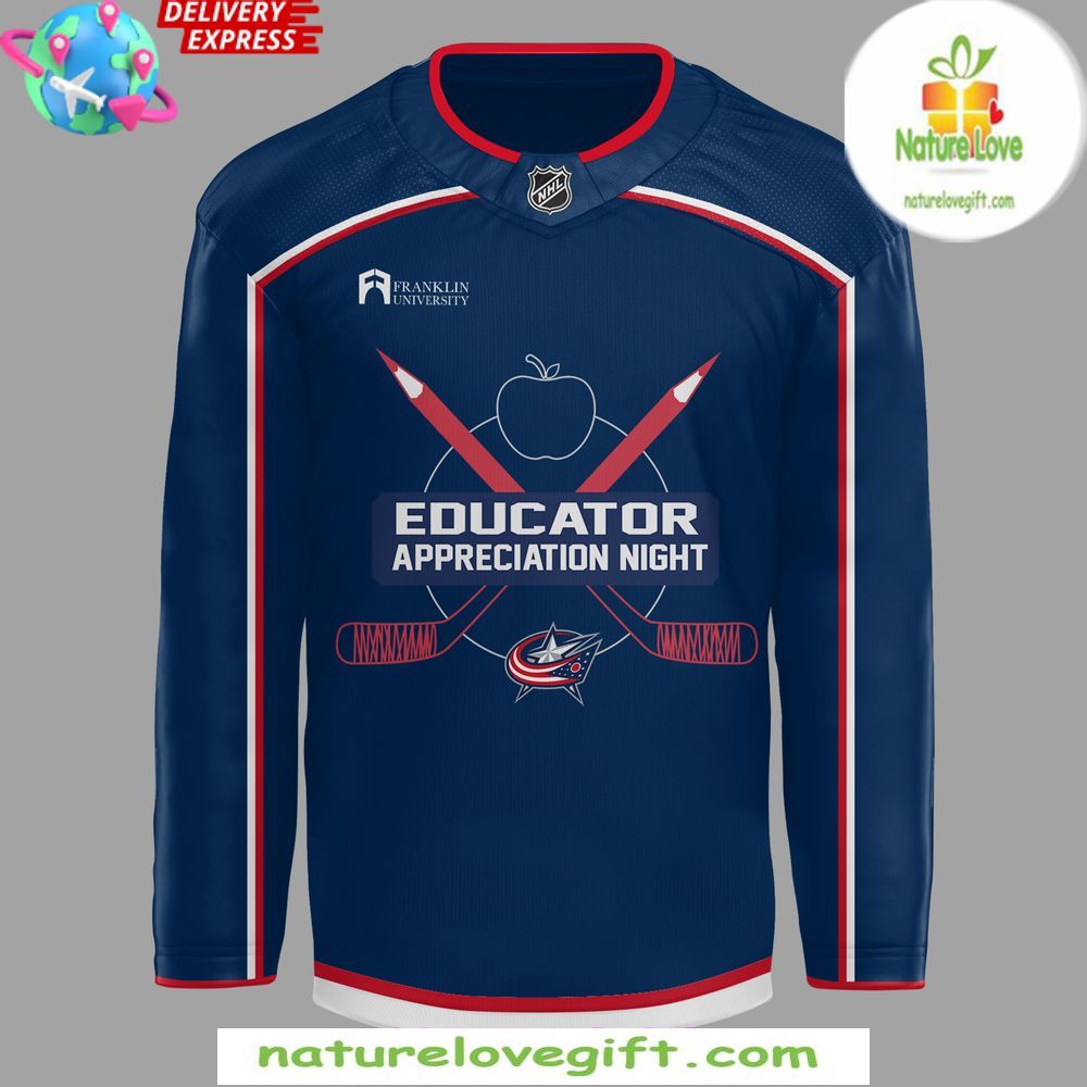 Columbus Blue Jackets Hockey Jersey Educator Appreciation Night