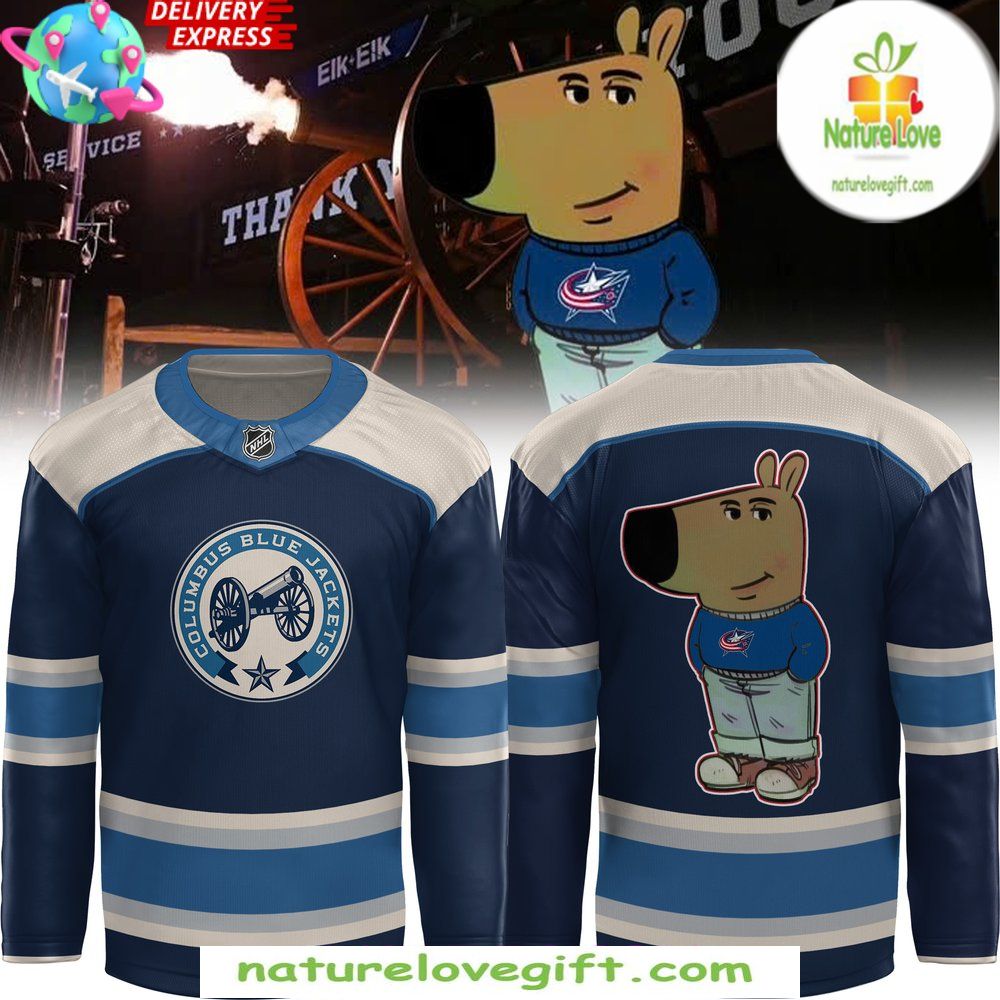 Columbus Blue Jackets Chill Guy Hockey Jersey Blue