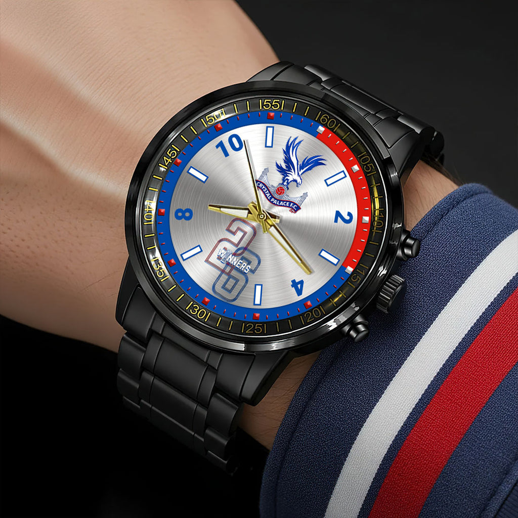 Crystal Palace FC 2026 UEFA Conference League Winners Black Stainless Steel Watch – HOATT18589