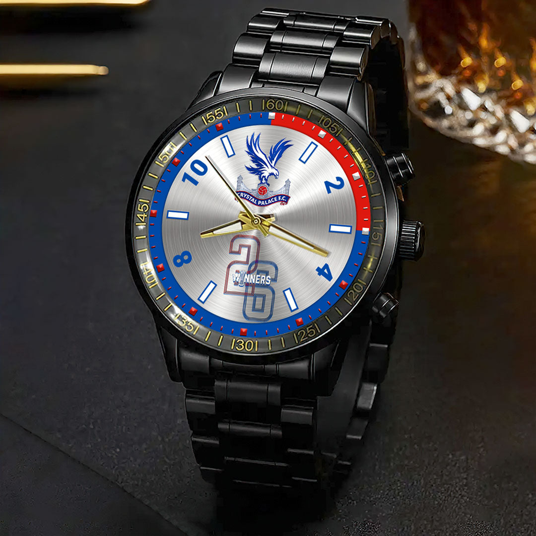 Crystal Palace FC 2026 UEFA Conference League Winners Black Stainless Steel Watch – HOATT18589