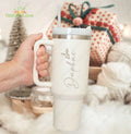 Custom 40oz Stanley Tumbler with Name Engraved and Handle Xmas Gift