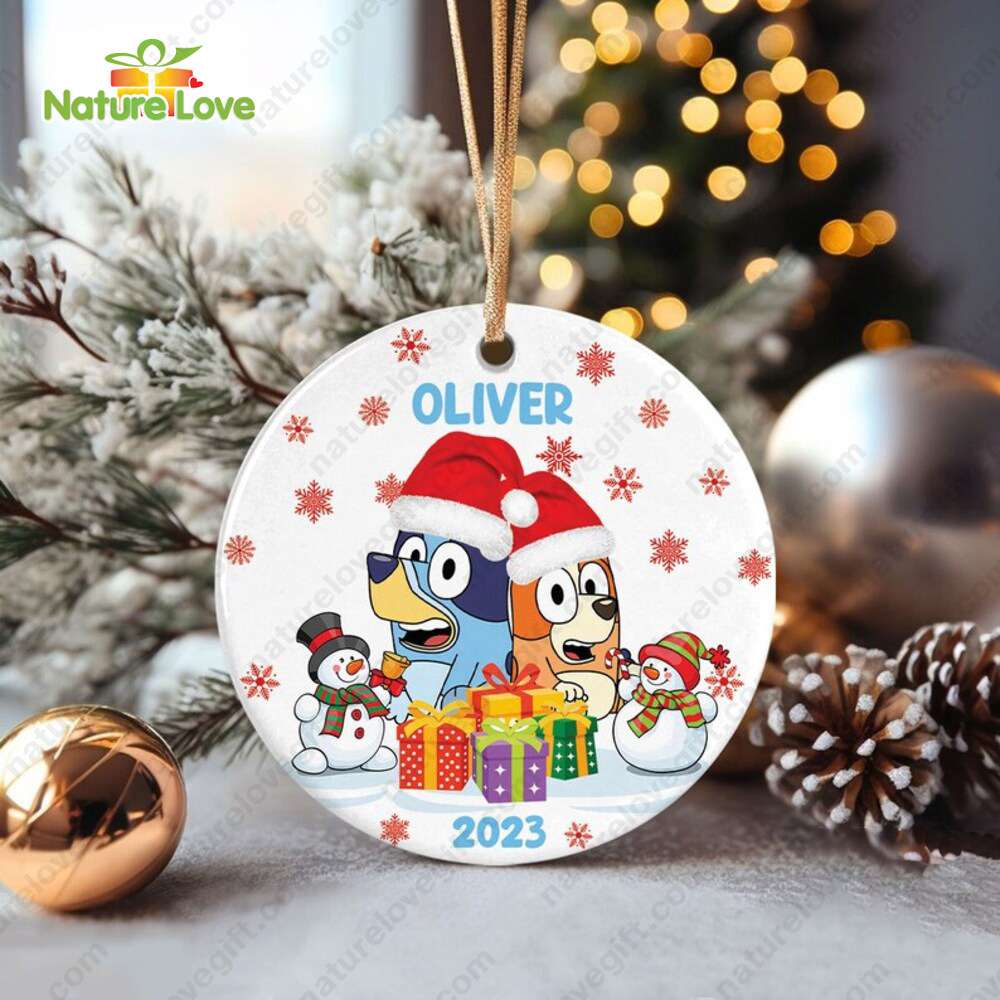Custom Christmas Bingo Bluey Ornament Family Christmas Decorations
