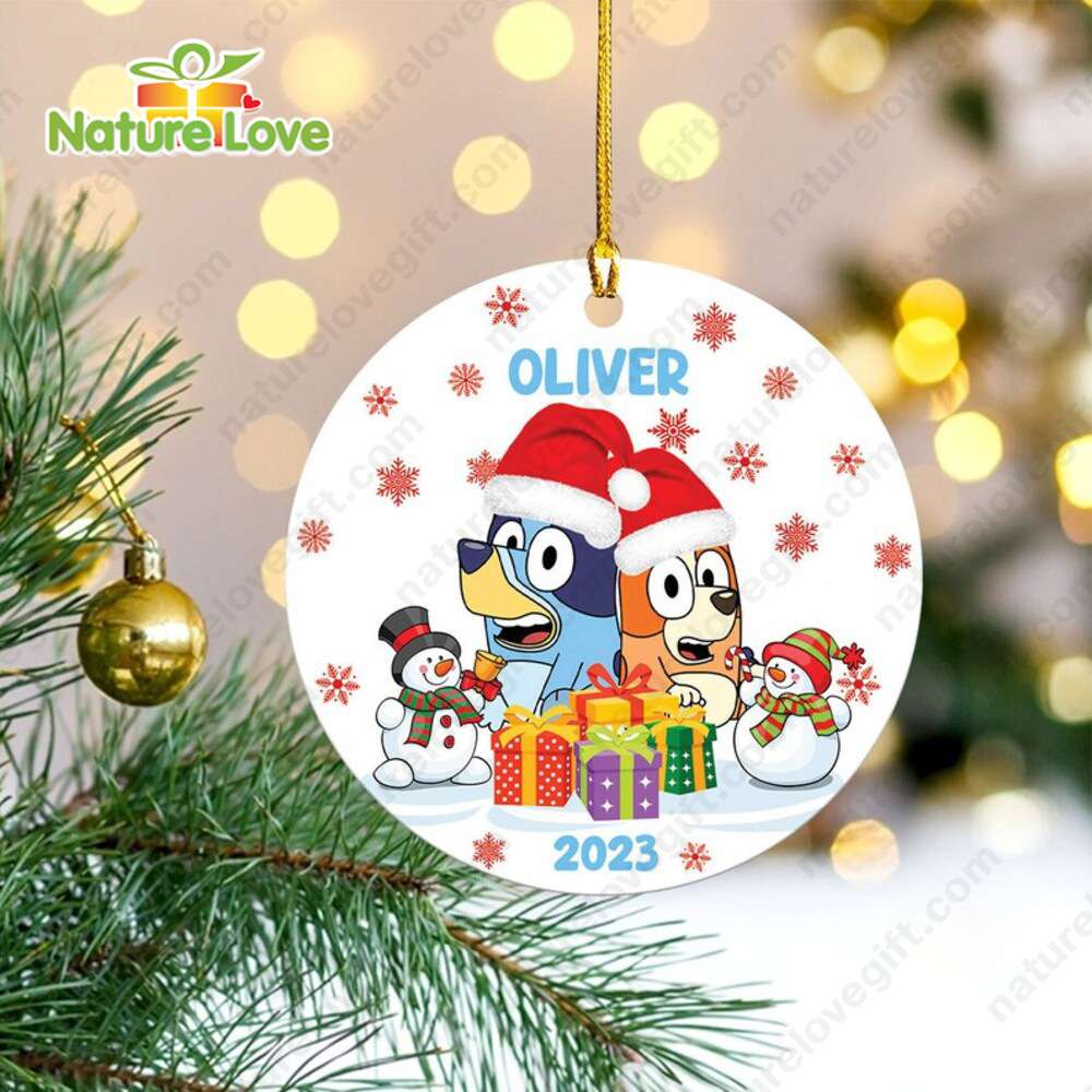 Custom Christmas Bingo Bluey Ornament Family Christmas Decorations