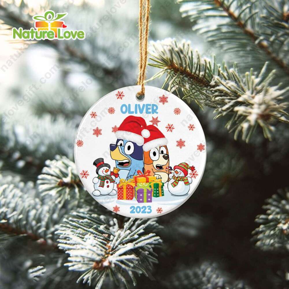 Custom Christmas Bingo Bluey Ornament Family Christmas Decorations