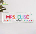 Custom Desk Name Plate for Principal Personalized Acrylic Plaque Back To School Gift