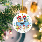 Custom Name Christmas Bluey Ornament Family Xmas Ornaments