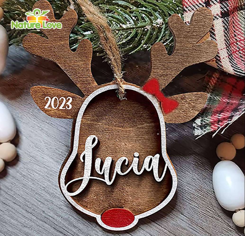 Custom Name Family Rudolph The Red Nosed Reindeer Christmas Ornament