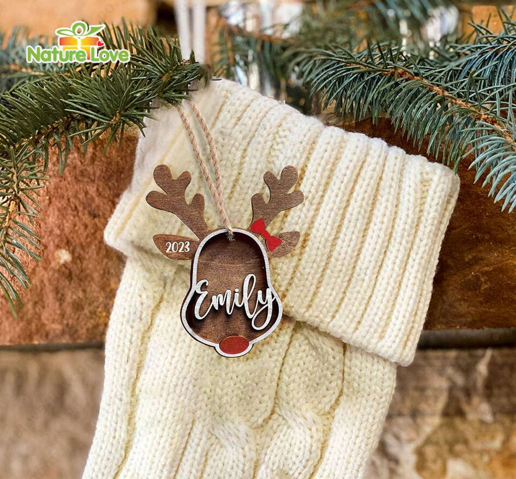 Custom Name Family Rudolph The Red Nosed Reindeer Christmas Ornament