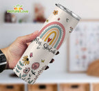 Custom Name Thank You for Helping Me Grow Rainbow 20 oz Skinny Tumbler