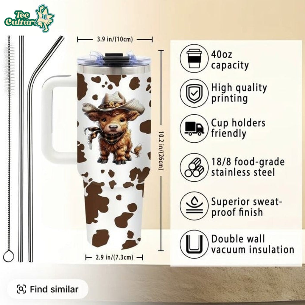 Cute Highland Cow 40oz Tumbler