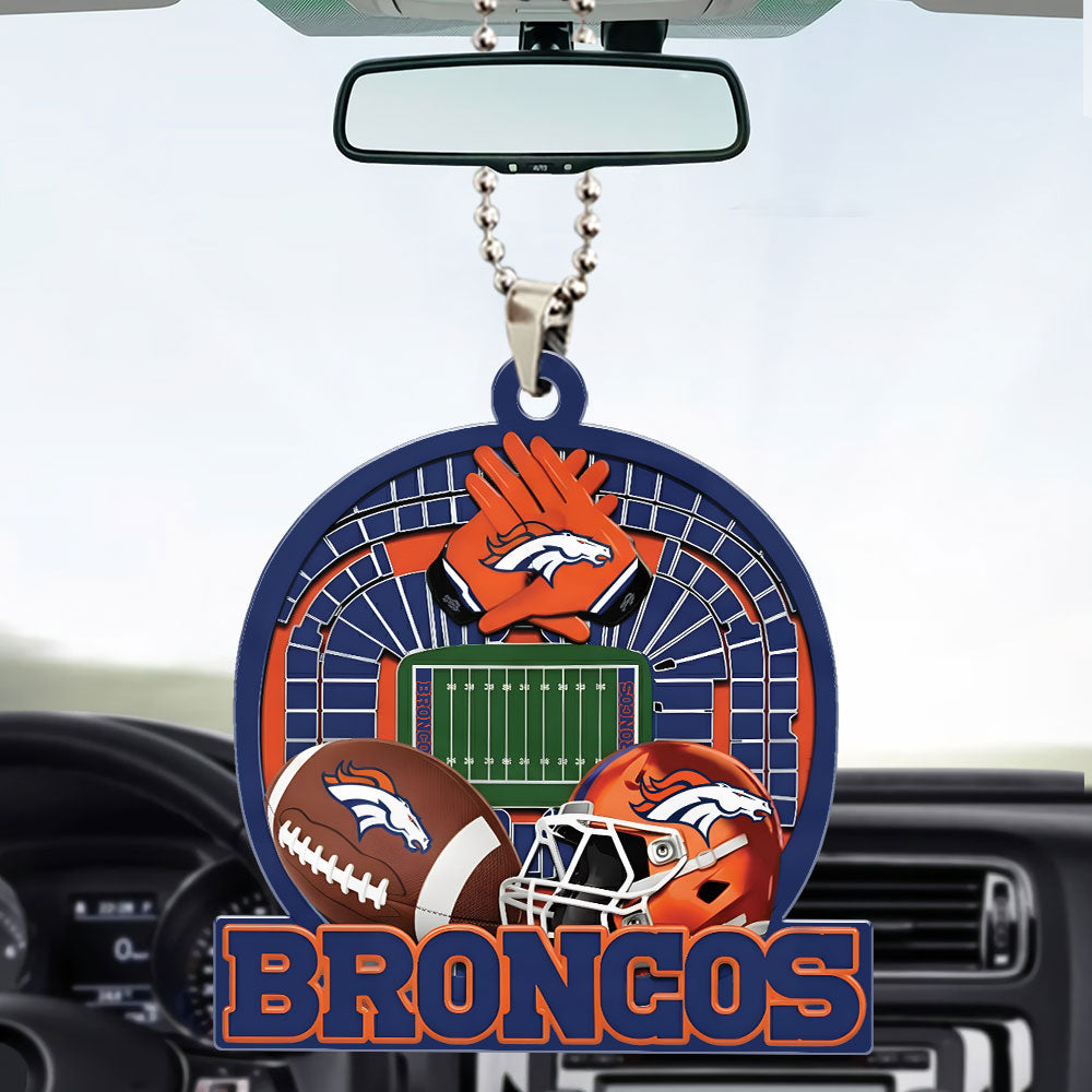 Denver Broncos Custom shape 2-sided Acrylic Car Ornament – TMTHU746