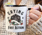 DND Crying Is A Free Action Mug DnD Dungeons and Dragons Gift