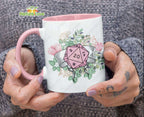 DND Flower Dice Coffee Mug DnD Dungeons and Dragons Gift
