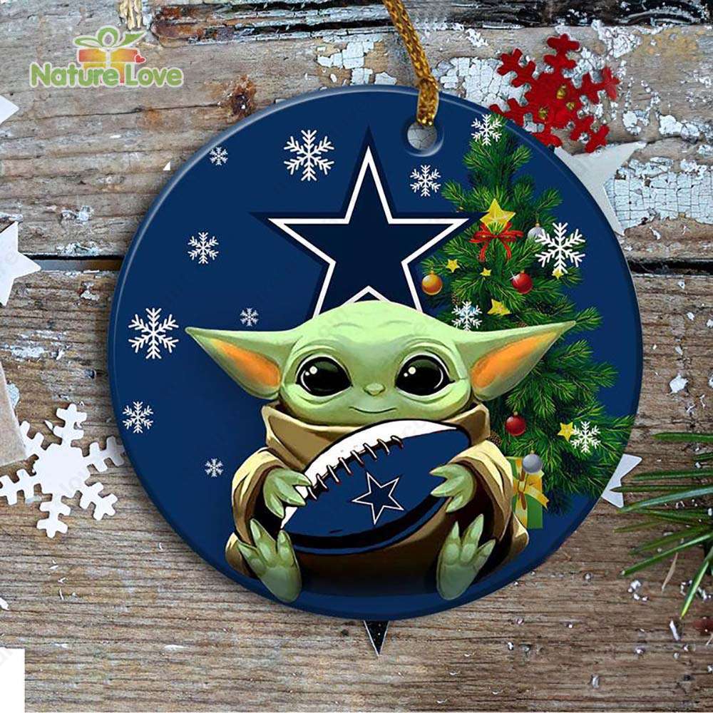 Dallas Cowboys Baby Yoda Ornament Christmas Tree Decorations NFL Gifts