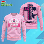 Dallas Cowboys 2025 NFL My God Is Stronger Than Breast Cancer Chritmas Sweater